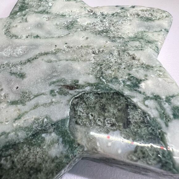 Moss Agate Crystal‎ Star Carving - Picture 5 of 9